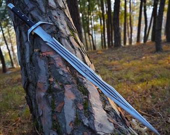 Viking Sword 30 inch Leaf Spring Steel, Rosewood Handle Hand Forged