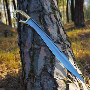 Greek Kopis : Bronze Handle Hand Forged Sword | Perfect for Gifts | 23 inch Water Tempered Carbon steel Blade | Art of Himalayas | Dad Gifts