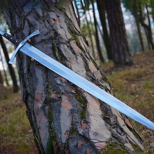 Spada vichinga / spada fatta a mano da 25 pollici / lama pronta all&#39;uso / lama temprata ad acqua / fodero in pelle complementare / spada storica