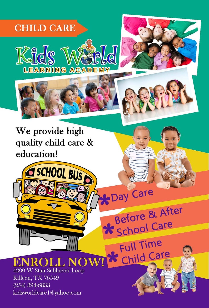 Childcare Flyer Templates in Fillable Pdf and Psd Formats Etsy Childcare Flyer Templates in Fillable Pdf and Psd Formats Etsy