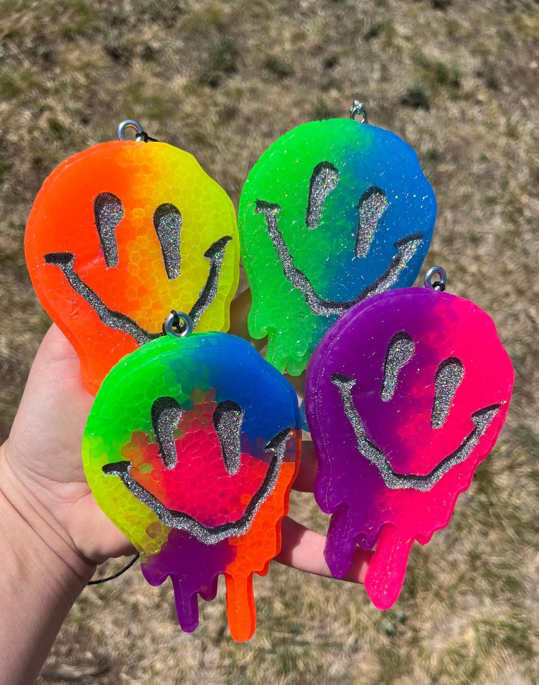 Melty Smiley Car Freshie Car Air Freshener Car Candle Etsy