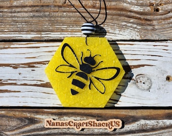 Honeycomb Bee Car Freshie: Aromatherapy Aroma Bead Air Freshener