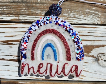 America Patriotic Rainbow Car Freshie Aromatherapy Air Freshener Aroma Bead Room Freshener Fragrant Car Decoration Car Candle