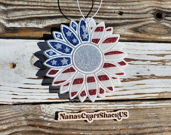American Flower Car Freshie Aromatherapy Air Freshener Patriotic