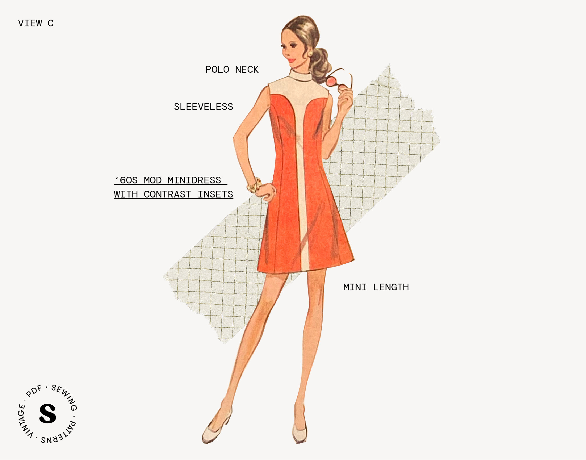 knee length dresses for ladies 60s MOD Evening Mini Dress Stole Tunic and Wide Leg Pants Pattern BUTT  A  Vintage shop