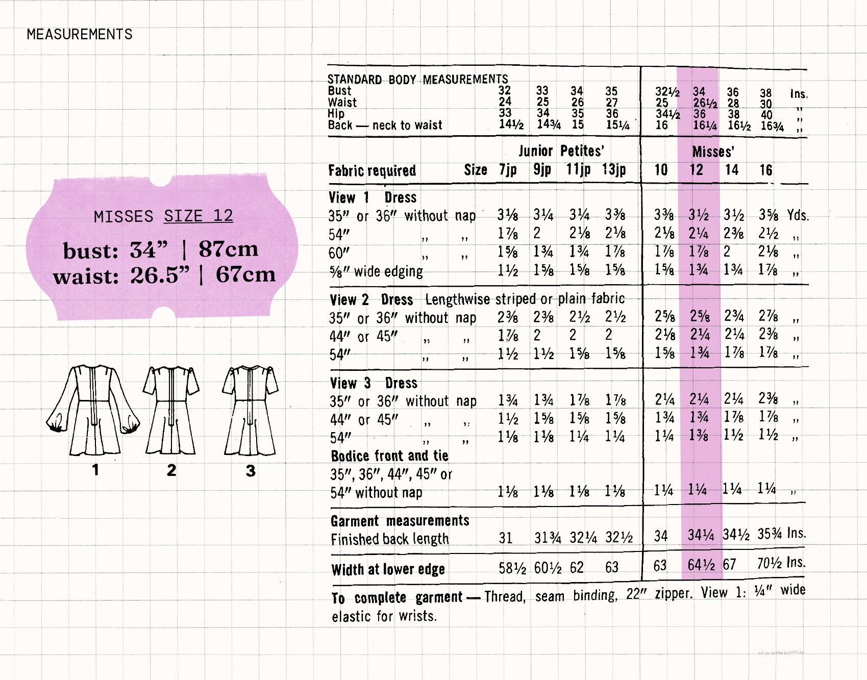 Vintage Sewing Pattern PDF – 70s Mini Dress With Puff Sleeves and Waist ...