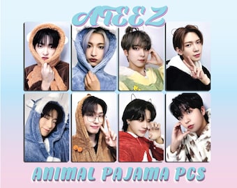 Tarjetas fotográficas de pijamas de animales de ATEEZ // No oficiales/Hechas por fans