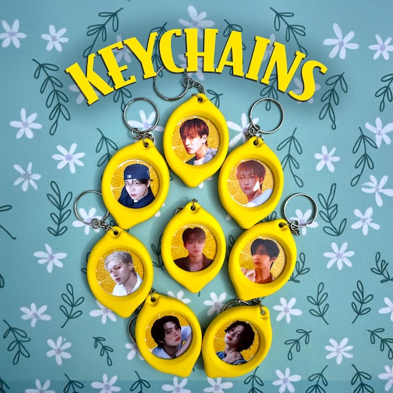 Ateez Lemon Drop Keychain – Kpop Concert Bag Charm, Lemon Shaped Keyrings