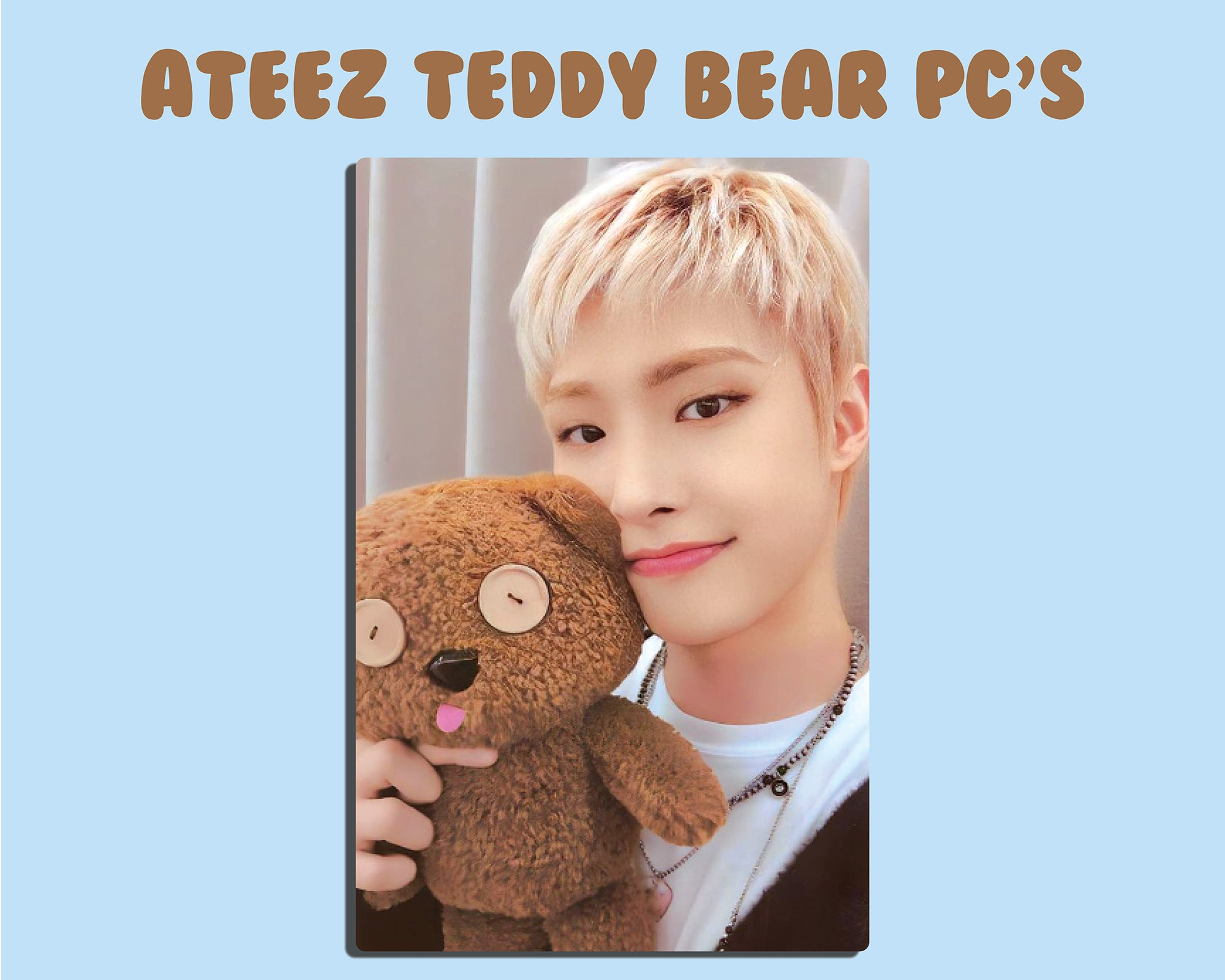 ATEEZ Teddy Bear Photocards || Lucky Draw PC || Unofficial/fanmade