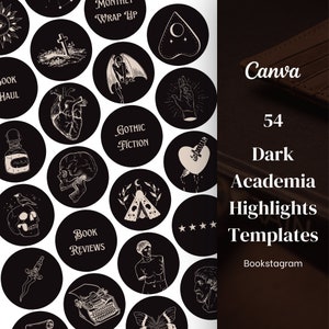 Bookstagram Highlight Covers - Dark Academia | Bookish Instagram Highlights - Canva Template