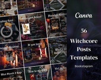 Bookstagram posts template Canva - Spooky Season | Bookish template instagram