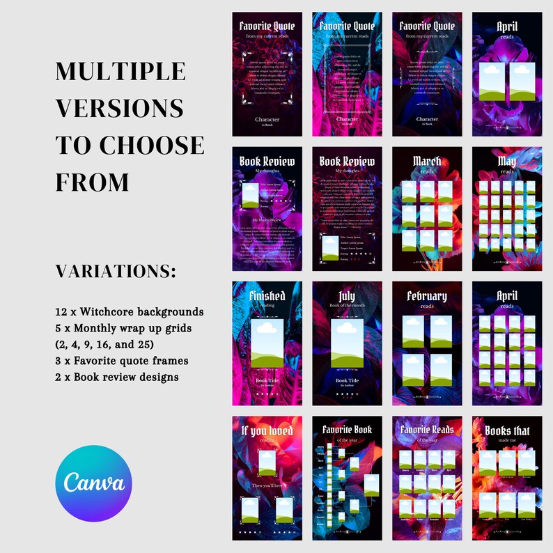 216 Bookstagram Template Canva Dark Neon Floral Design Instagram Story an-arabic-calligraphy-that-is-used-to-spell-the-name