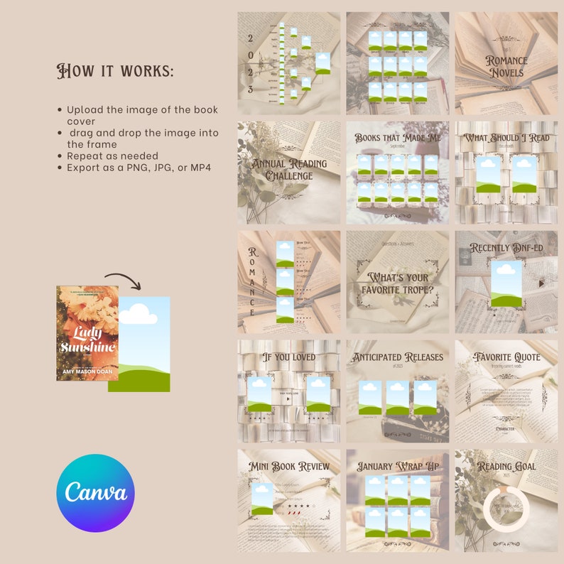 Social Media Template, Bookish Posts Template, Pinned Posts, Canva template, Light Academia, Meet the reader, Engagement posts, Book review, this or that, book bingo, book of the month, Bookstagram Template, Instagram Stories, Highlight Covers