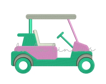 Golf Cart Machine Embroidery Design: Sports Monogram (Digital Download)
