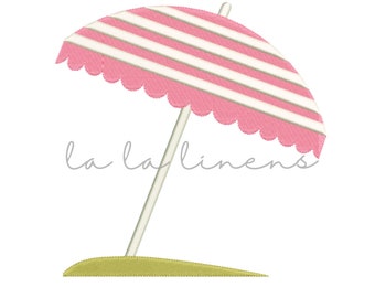Scallop Beach Umbrella Embroidery Design Set | Preppy Summer Decor | 3 Sizes Available