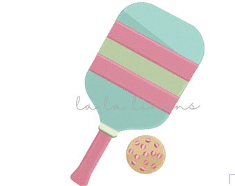 Pickleball Paddle & Ball Embroidery Design | Sports Applique (Digital Download)