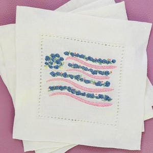 Hydrangea American Flag | Patriotic | Machine Embroidery | Embroidery Design | 4x4 | 5x7 | 6x10 | Grandmillenial | 2 Sizes | Coquette
