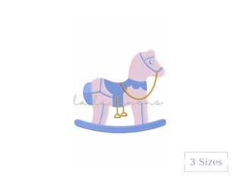 Vintage Rocking Horse Machine Embroidery Design | Baby Gift (Digital Download)