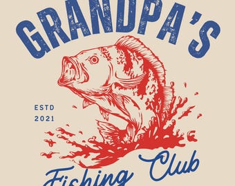Personalized Grandpa Fishing Club Shirt Design | Grandkids Names (Digital Download)