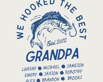 Personalized Fishing Grandpa Shirt Design | Grandkids Names (Digital Download)