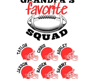 Personalized Grandpa's Squad Shirt Design | Grandkids Names (Digital Download)
