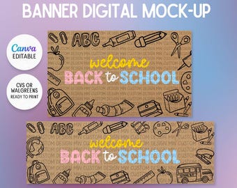 Welcome Back to School Banner Template | School Classroom Sign | 1st Day of School Banner| Canva Editable | Ready to print at CVS/Walgreens
