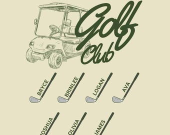 Personalized Grandpa's Golf Club Shirt Design (Digital Download)