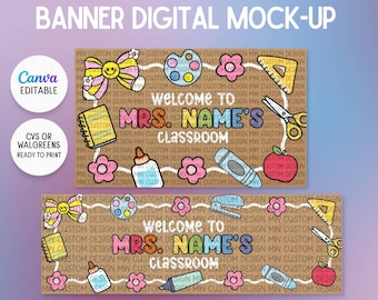Welcome to Mrs. Name's Banner Template | Classroom Decor | Welcome To Classroom Banner| Canva Editable | Ready to print at CVS/Walgreens