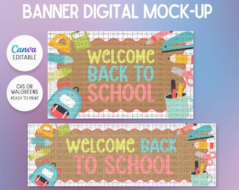 Welcome Back to School  Banner Template | Classroom Decor | Welcome To Classroom Banner | Canva Editable | Ready to print at CVS/Walgreens