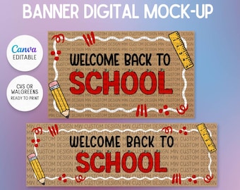 Welcome Back to School Banner Template | School Classroom Decor | 1st Day of School Banner| Canva Editable | Ready to print at CVS/Walgreens