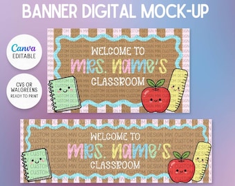Classroom Welcome Banner Template | School Classroom Decor | Welcome To Classroom Banner| Canva Editable | Ready to print at CVS/Walgreens