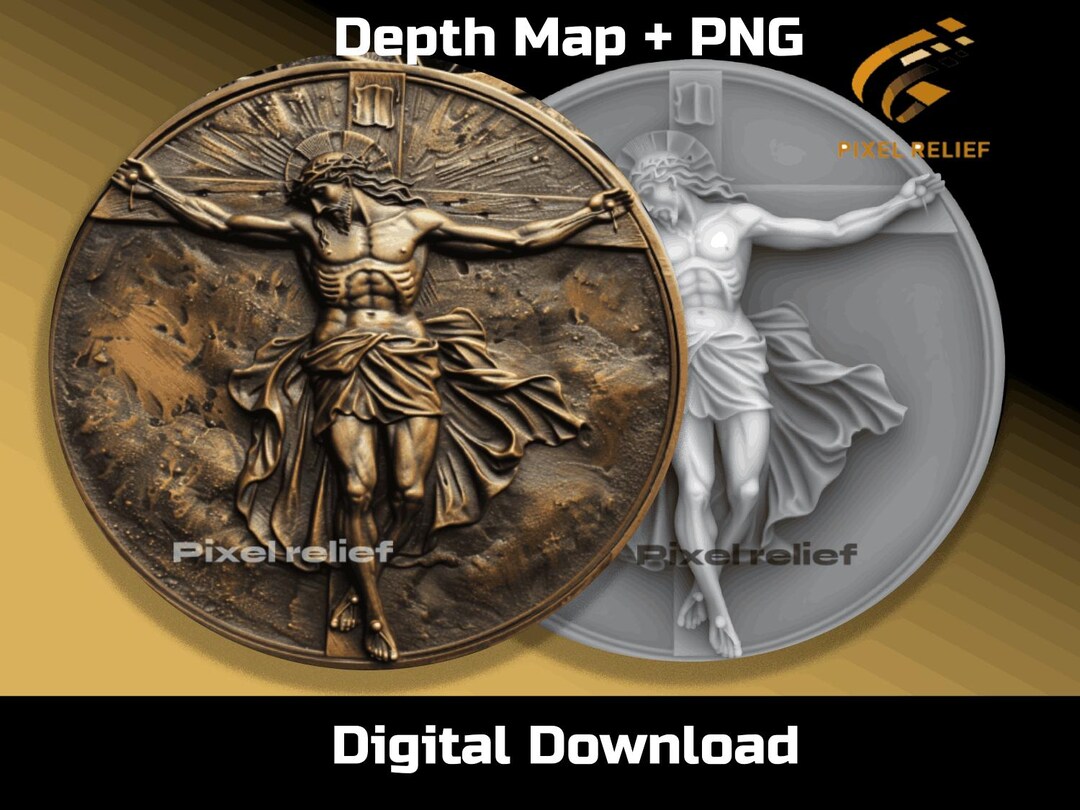 Deepth Map Jesus on the Cross Depth Map File PNG - Etsy Canada