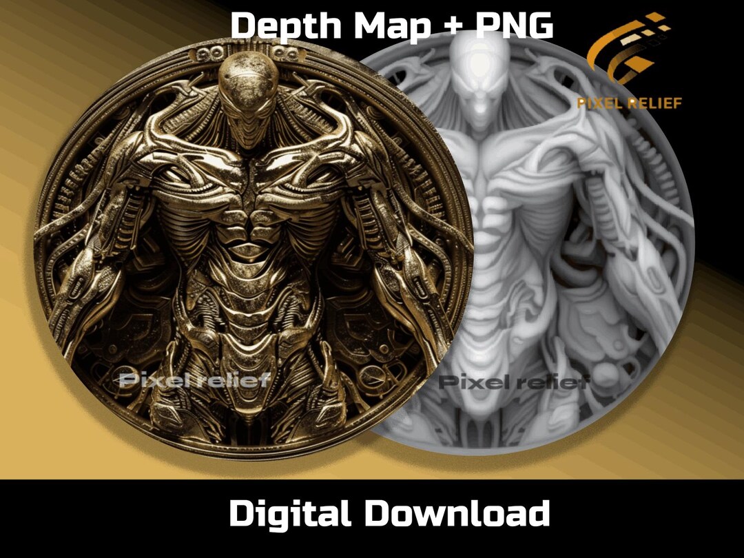 Alien Height Depth Map – Ideal Laser Fiber File for Your Crafting Needs ...