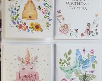 Handmade Four Birthday Cards