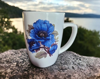 Blue Poppy Hand Designed Mug