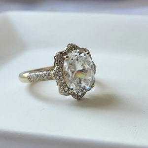 Vintage Gold Sz 8 Ring Engagement Vermeil  Ring 10K Gold Cocktail Ring One of a Kind Ring Size 8 Womens
