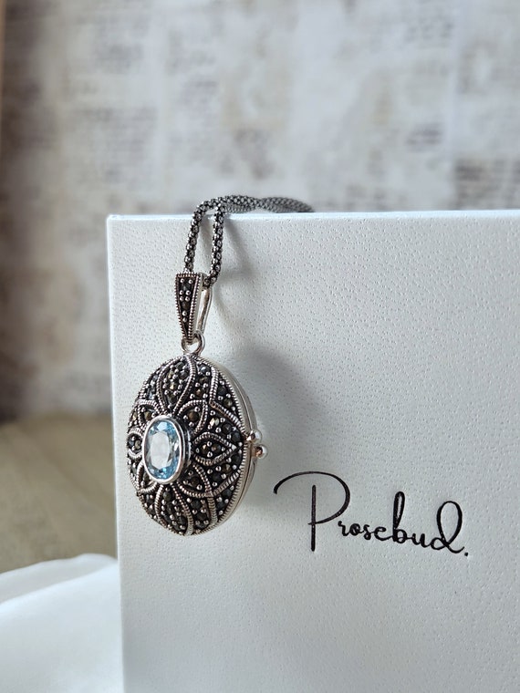 Esse Collar Floral De Marcasita De Plata De Ley Art Nouveau Con