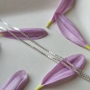 Sterling Silver 1mm Box Chain Everyday Silver Necklace for Layering