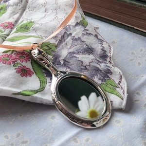 Victorian Necklace Hand Mirror 925 Pendant Chatelaine Tool Sterling Silver Keepsake Bedroom Vanity Decor Vintage Ornate Gift