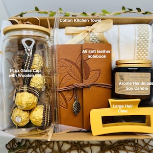 Summer Cozy Gift Box: Soy Candle, Cotton Blanket & Glass Cup