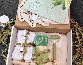 Jade & Quartz Gua Sha Spa Gift Box: Facial Relaxation Set