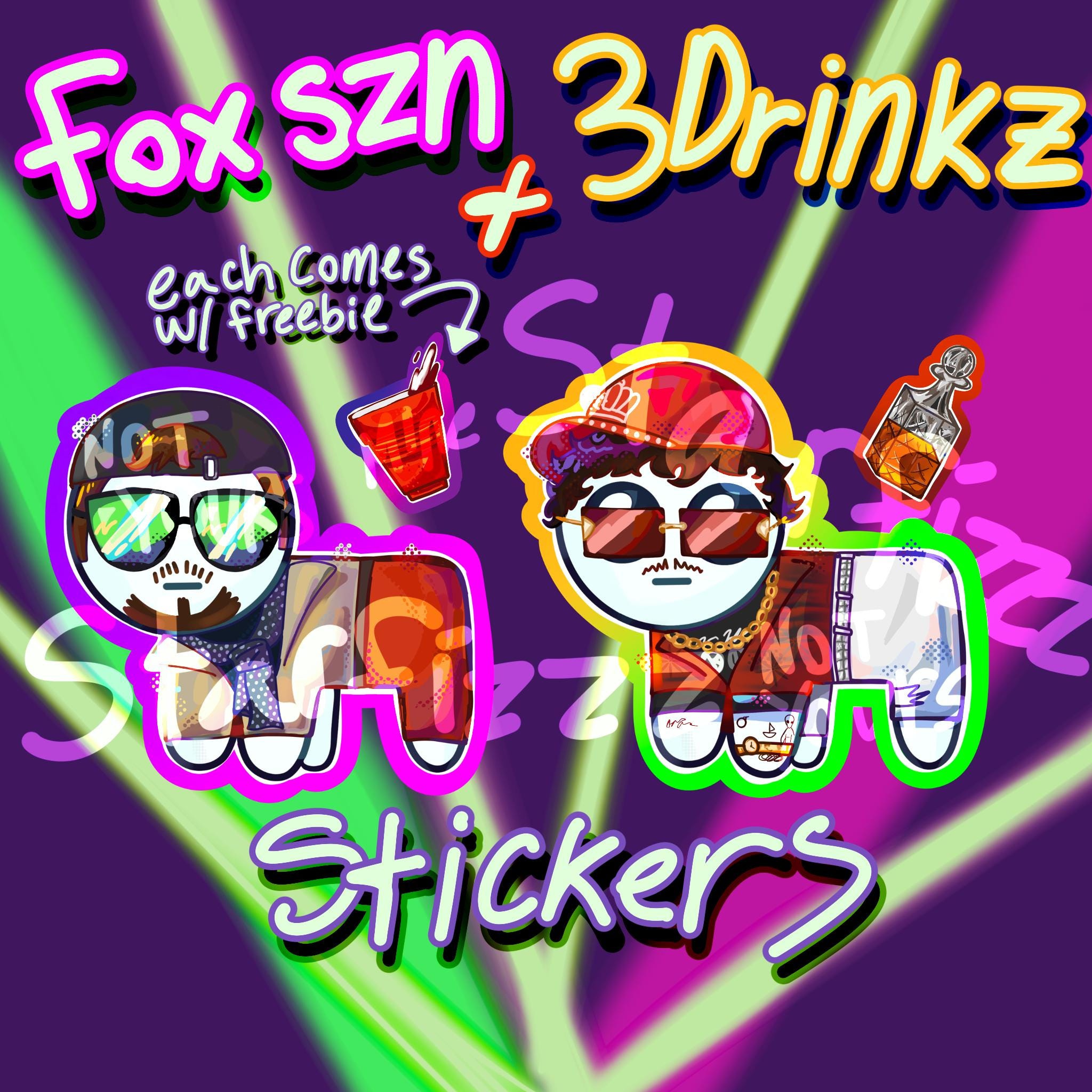 Fox Szn and 3drinkz Stickers | Danny Gonzalez | Kurtis Conner