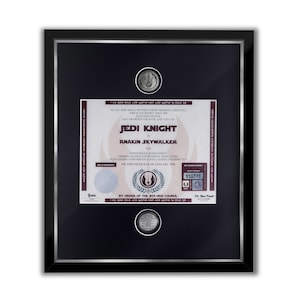 Premium Star Wars Jedi Knight Certificate With Jedi Code Challenge Coins