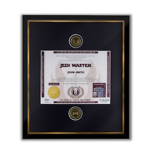 Premium Star Wars Jedi Master Certificate With Unique Jedi Challenge Coins