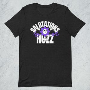Salutations Huzz, grappig T-shirt, meme-T-shirt, unisex, zwart