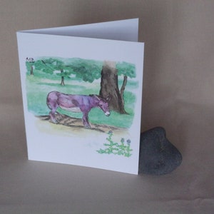 Einzelkarte, Tierdruckfarbe und Wasserfarbe von VesperWood, Farm, 10x12cm