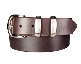 Hide & Drink Men's Leather Belt - Handmade Full Grain Leather With Double Row Stitching, Durable & Stylish