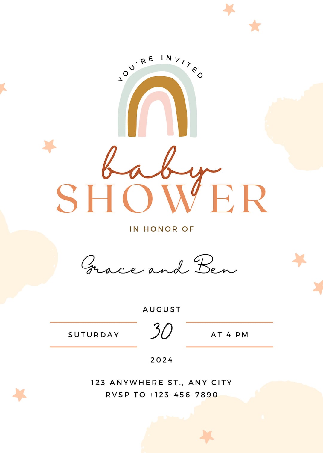 Personalised Baby Shower Invitation Etsy