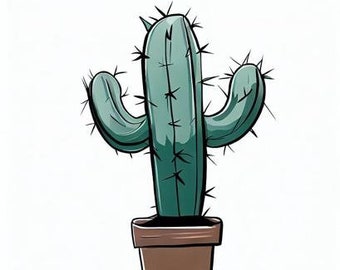 Cactus - Collection of Cactus for T-shirts, Stickers, or Sublimation. Vol. 1 (10 images in svg, eps, and png formats)