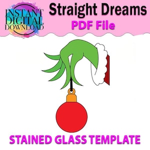 Christmas Character Stained Glass Pattern - Digital Download, DIY Stained Glass Suncatcher, Stained Glass Decor, Beginner PDF wall art.